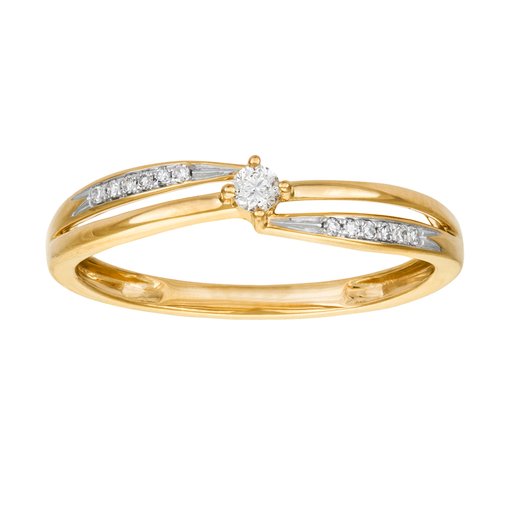 Timanttisormus yht. 0,08ct 14K keltakulta