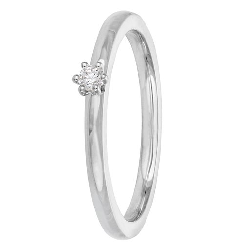 Story of Love Madrid timanttisormus 0,05ct 14K valkokulta