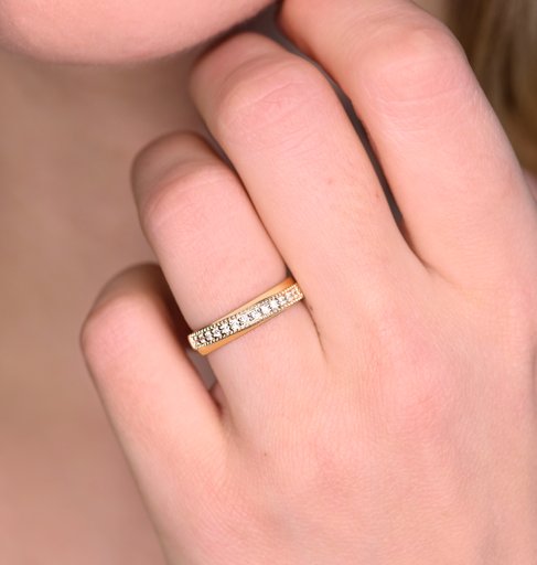 Princess Alexia timanttisormus yht. 0,13ct 14K keltakulta