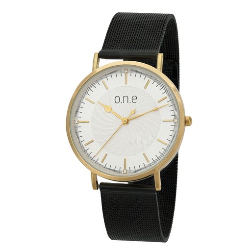 o.n.e rannekello, musta mesh-ranneke, 36mm
