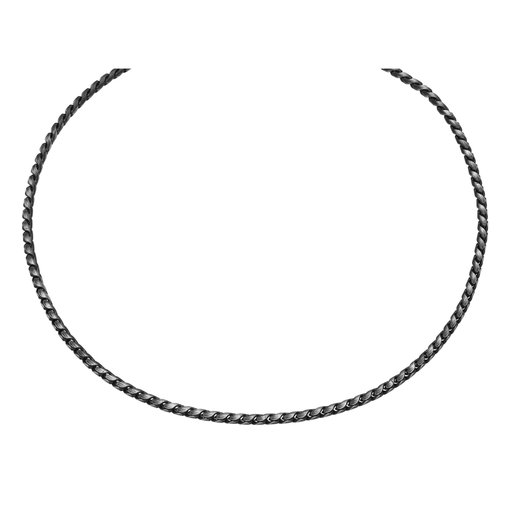 Steel4U teräskaulakoru, musta serpentiiniketju 4mm