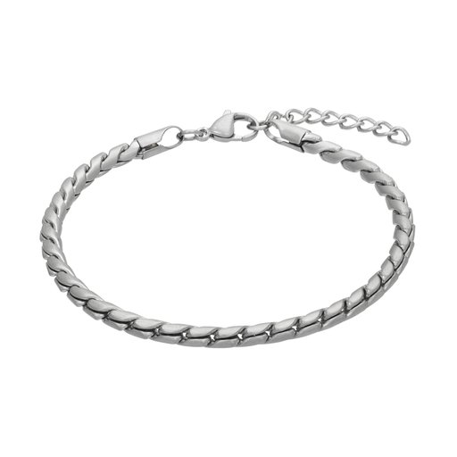 Steel4U teräsrannekoru, serpentiiniketju 4mm
