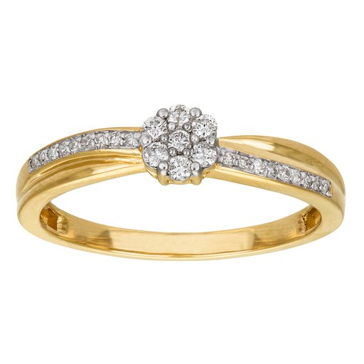 Timanttisormus yht. 0,14ct 14K keltakulta