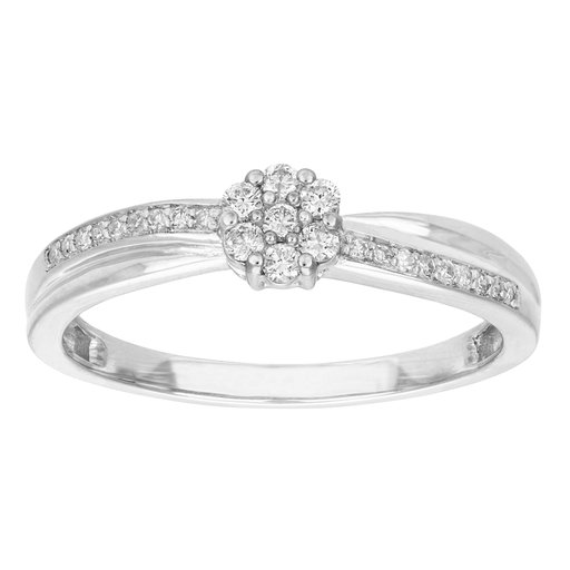 Timanttisormus yht. 0,14ct 14K valkokulta