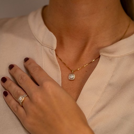 Timanttiriipus yht. 0,15ct 14K keltakulta