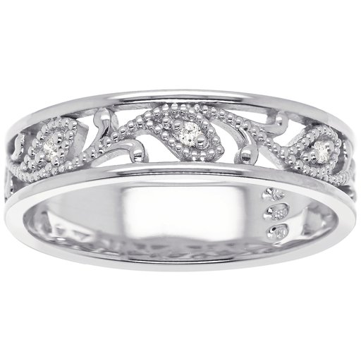 Princess Beatrice timanttisormus yht. 0,05ct 14K valkokulta