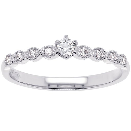 Princess Amelie timanttisormus yht. 0,15ct 14K valkokulta
