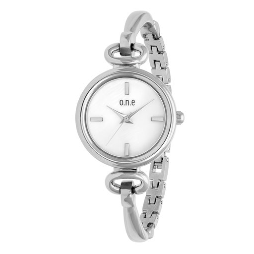 o.n.e hopeanvärinen rannekello, siro ranneke