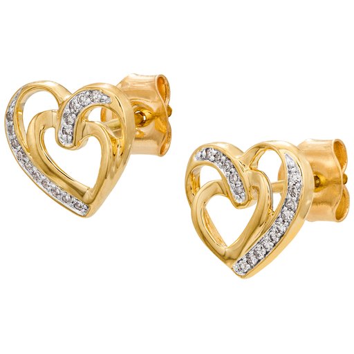 Timanttikorvakorut yht. 0,06ct 14K keltakulta