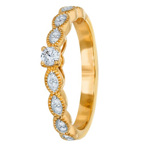 Story of Love Florence timanttisormus yht. 0,19ct 14K keltakulta