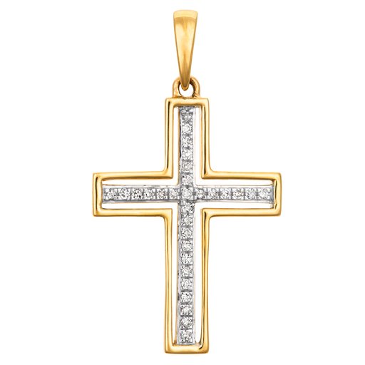 Timanttiristi yht. 0,06ct keltakulta