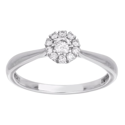 Timanttisormus yht. 0,24ct 14K valkokulta