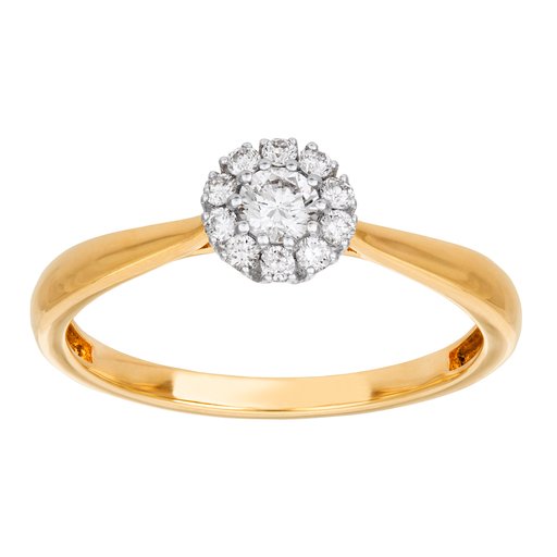 Timanttisormus yht. 0,24ct 14K keltakulta