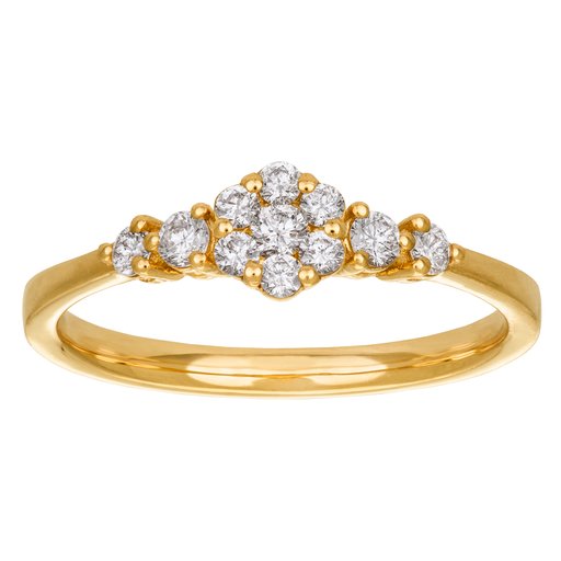Timanttisormus yht. 0,29ct 14K keltakulta