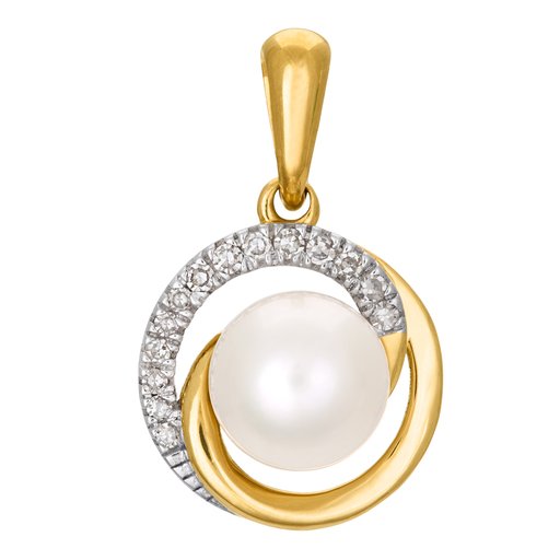 Timantti-helmiriipus yht. 0,05ct 14K keltakulta