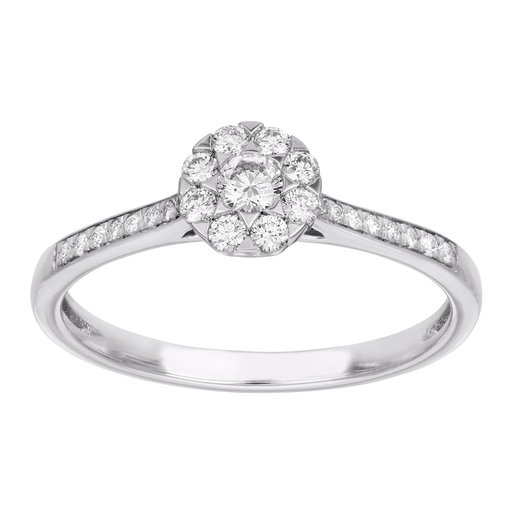 Timanttisormus yht. 0,25ct 14K valkokulta