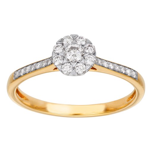 Timanttisormus yht. 0,25ct 14K keltakulta