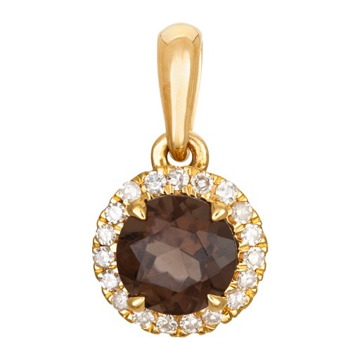 Timantti-savukvartsiriipus 0,06ct keltakulta