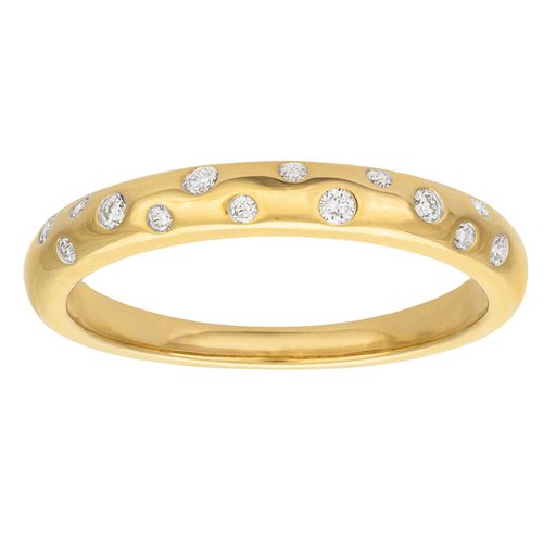 Timanttisormus yht. 0,12ct keltakulta