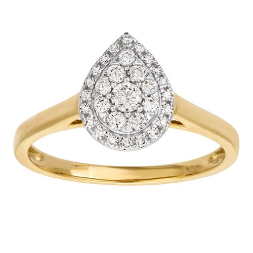 Timanttisormus yht. 0,25ct 14K keltakulta