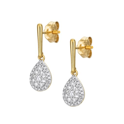Timanttikorvakorut yht. 0,25ct 14K keltakulta