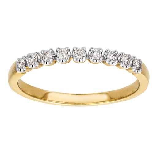 Timanttisormus yht. 0,13ct 14K  keltakulta
