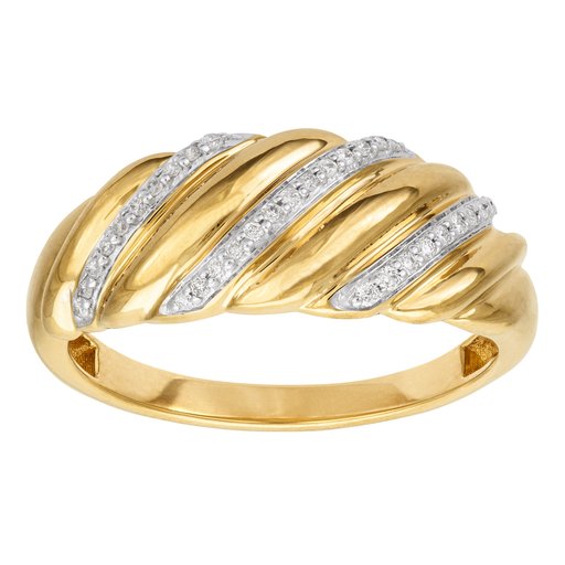Timanttisormus yht. 0,08ct keltakulta