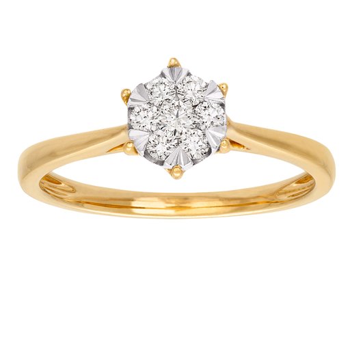 Timanttisormus yht. 0,20ct 14K keltakulta