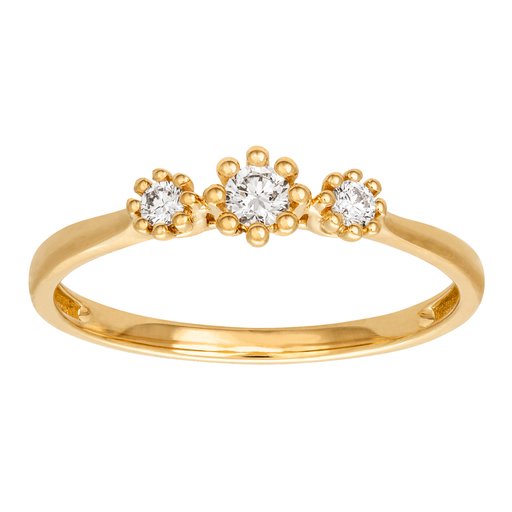Timanttisormus yht. 0,14ct keltakulta