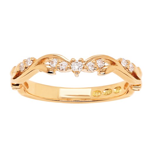 Princess Eleonore timanttisormus yht. 0,10ct 14K keltakulta