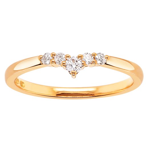 Princess Violet timanttisormus yht. 0,13ct 14K keltakulta