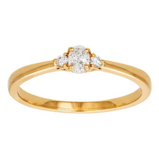 Timanttisormus yht. 0,17ct 14K keltakulta