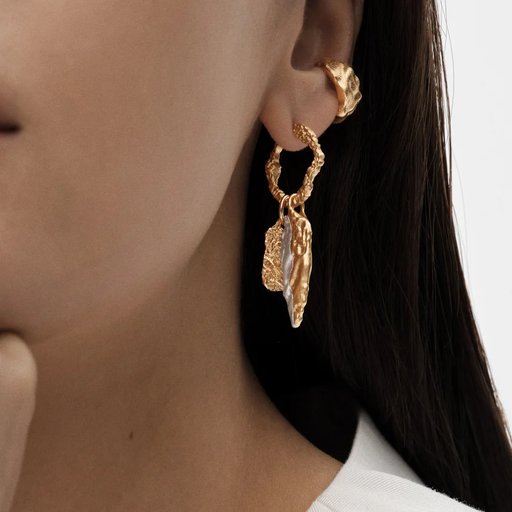 Kalevala Itu ear cuff kullattu hopea