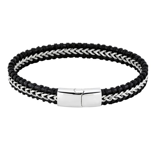 Steel4U rannekoru, musta nahka, teräspanssari