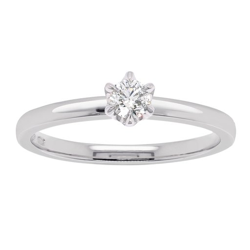 Princess Patricia timanttisormus 0,20ct 14K valkokulta