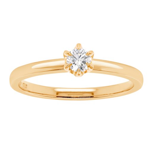 Princess Patricia timanttisormus 0,20ct 14K keltakulta