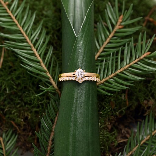 Princess Patricia timanttisormus 0,30ct 14K keltakulta