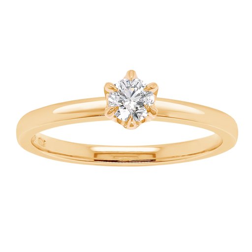 Princess Patricia timanttisormus 0,40ct 14K keltakulta