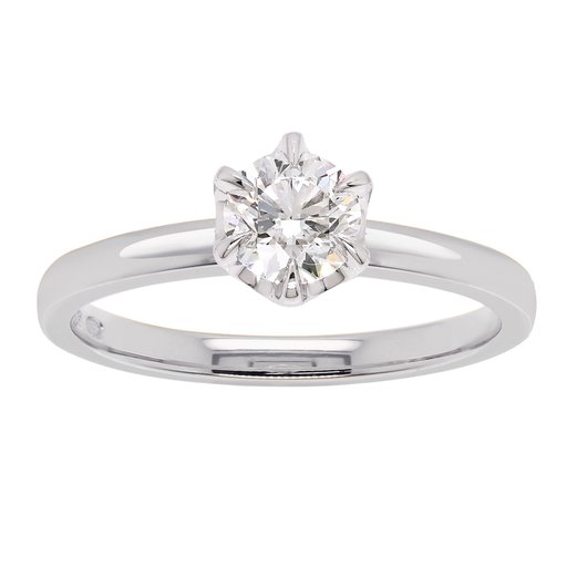 Princess Patricia timanttisormus 0,70ct 14K valkokulta