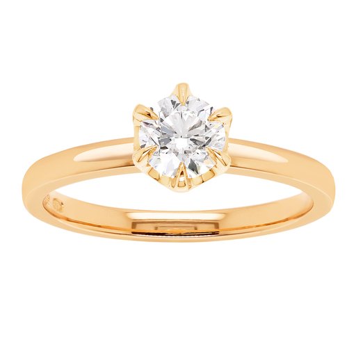 Princess Patricia timanttisormus 0,70ct 14K keltakulta