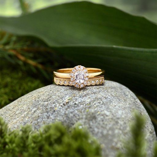 Princess Amelie timanttisormus yht. 0,11ct 14K keltakulta
