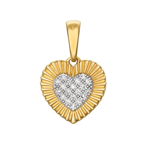 Timanttiriipus yht. 0,05ct sydän keltakulta