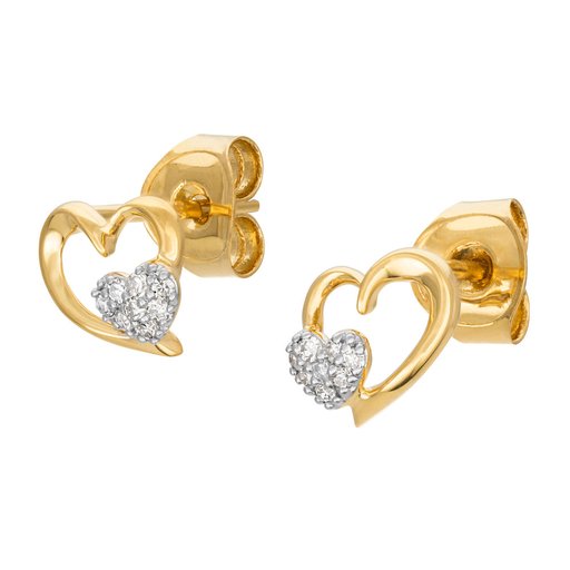 Timanttikorvakorut yht. 0,05ct 14K keltakulta
