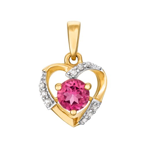 Timantti-topaasiriipus yht. 0,03ct 14K keltakulta
