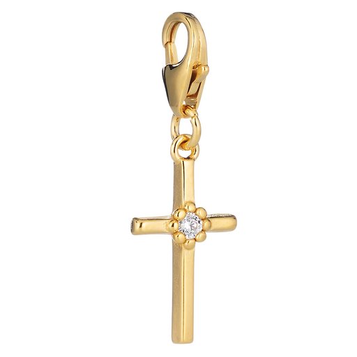 Lumoava Charm Daisy risti, hopea kullattu