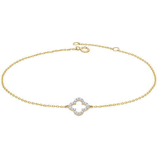 Timanttirannekoru yht. 0,05ct 14K keltakulta