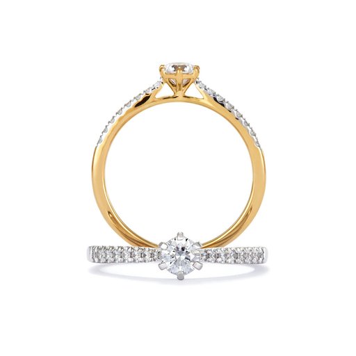 Fenia Vega laboratoriotimanttisormus yht. 0,41ct 18K keltakulta
