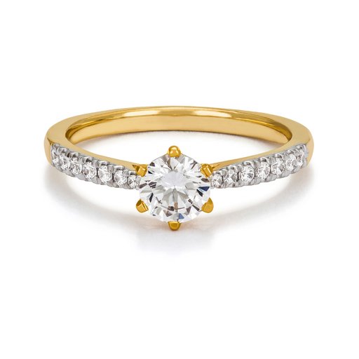 Fenia Vega laboratoriotimanttisormus yht. 0,63ct 18K keltakulta