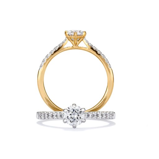 Fenia Vega laboratoriotimanttisormus yht. 0,63ct 18K keltakulta