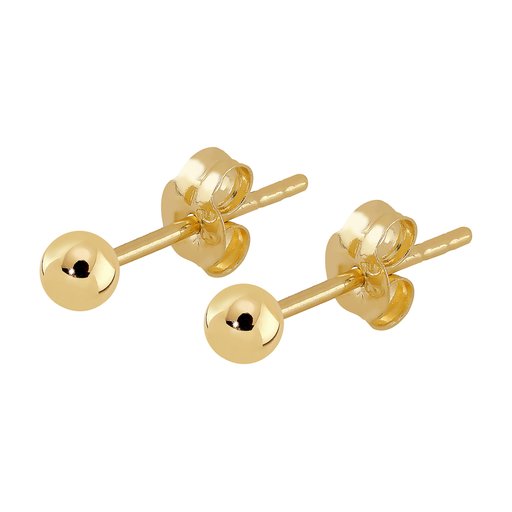 Kultaiset pallokorvakorut, 3 mm